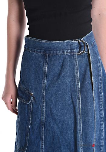 Jupe en Coton en denim Longuette avec ceinture - ph 4