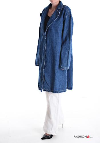 Cappotto in Cotone denim con bottoni con tasche - ph 3