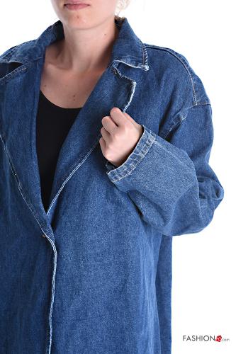 Cappotto in Cotone denim con bottoni con tasche - ph 4