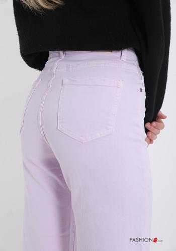 Jeans in Cotone  con tasche a zampa - ph 4