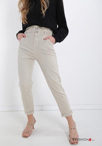 Jeans in Cotton  with buttons with pockets - ph 1