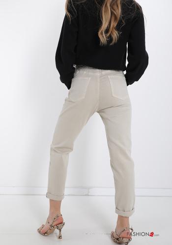 Jeans in Cotton  with buttons with pockets - ph 2