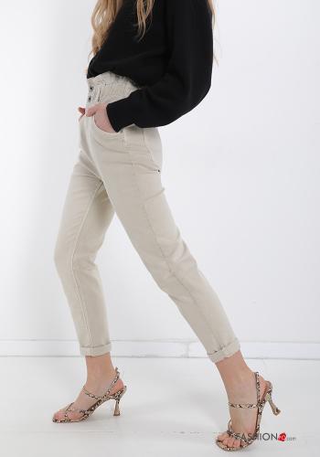 Jeans in Cotton  with buttons with pockets - ph 3