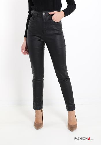 Pantalone in Cotone ecopelle con tasche - ph 1