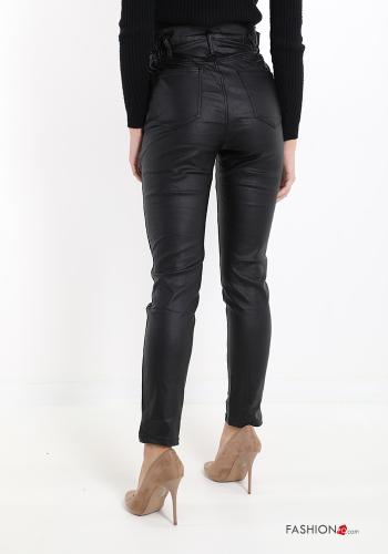 Pantalone in Cotone ecopelle con tasche - ph 2