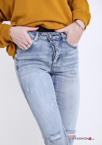Jeans aus Baumwolle mit Taschen - ph 4