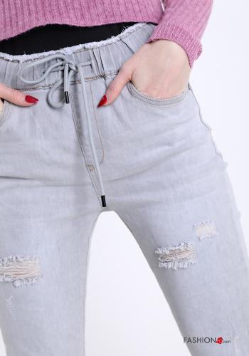 Cotton Jeans with pockets with bow - ph 4