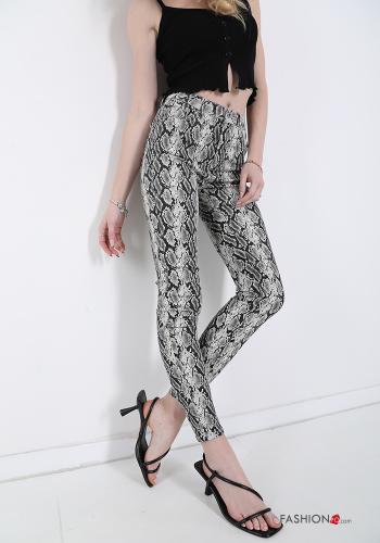 Snake print Cotton Trousers - ph 1
