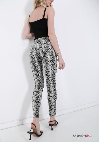 Snake print Cotton Trousers - ph 2