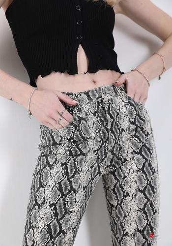 Snake print Cotton Trousers - ph 4