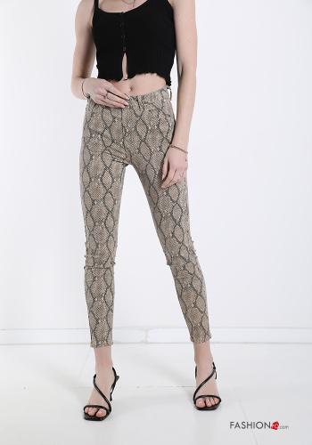 Python Muster Hose aus Baumwolle mit Taschen - ph 1
