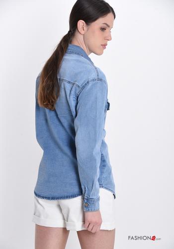 denim Cotton Shirt with pockets - ph 2