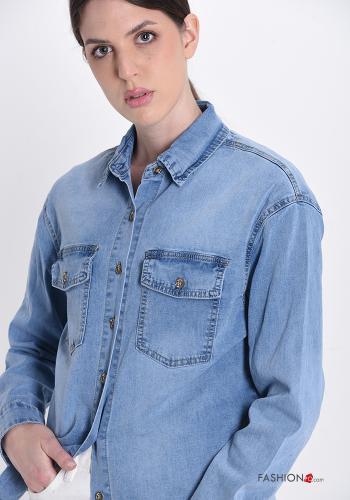 denim Cotton Shirt with pockets - ph 4