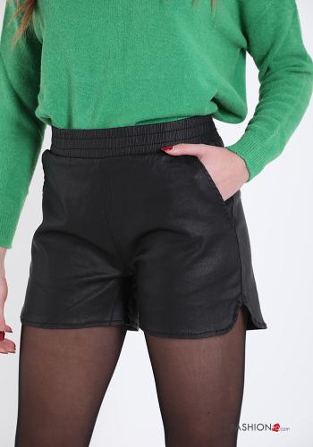 faux leather Shorts with pockets - ph 4