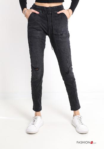 Jeans aus Baumwolle mit Taschen mit Schleife - ph 1