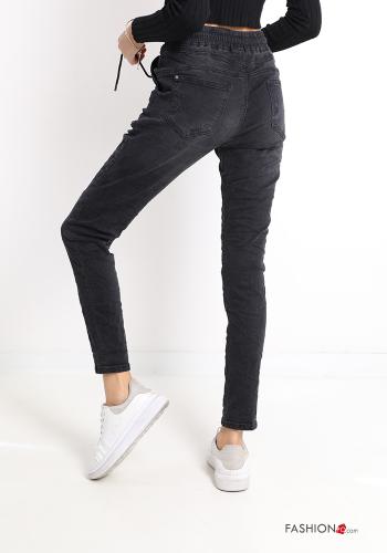 Jeans aus Baumwolle mit Taschen mit Schleife - ph 2