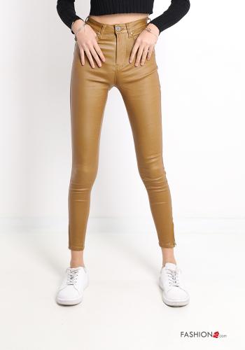 Pantalone ecopelle con tasche - ph 1