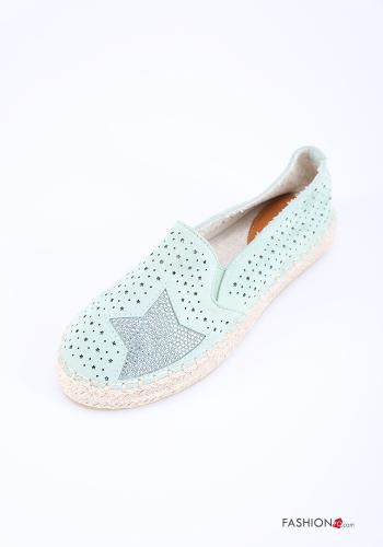 Halbschuhe aus Leinen mit Strasssteinen - ph 1