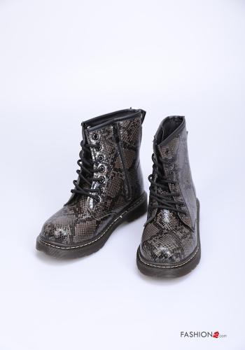 Bottes faux cuir Imprimé de python avec fermeture éclair - ph 1