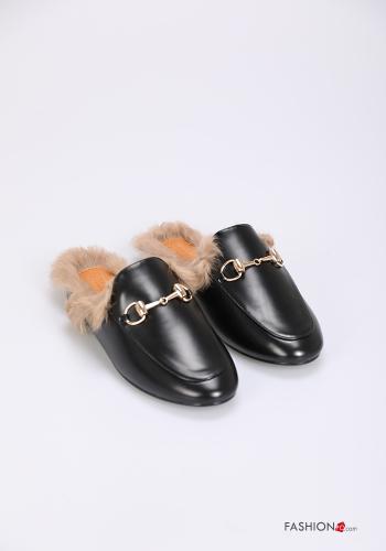 Scarpe basse sabot (mules) con pelliccia - ph 1