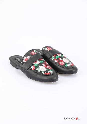Sapatos rasos sabot (mules) Floral - ph 1