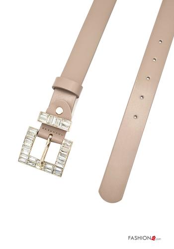 Cintura in Vera pelle regolabile con strass - ph 2