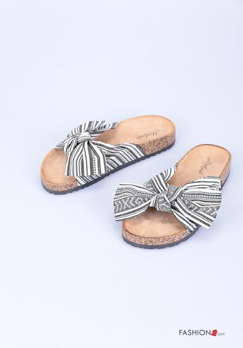 Slippers  with bow Geometric Pattern - ph 1