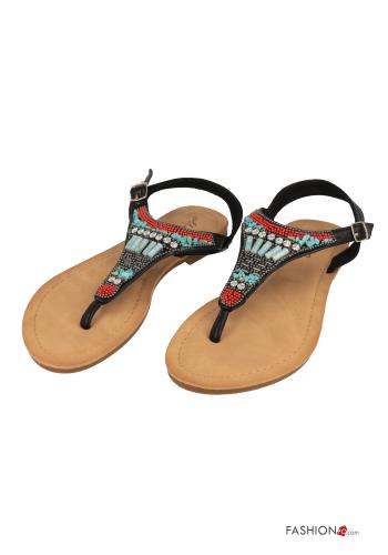 adjustable Sandals with pearls Ankle strap - ph 1