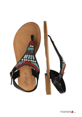 adjustable Sandals with pearls Ankle strap - ph 2
