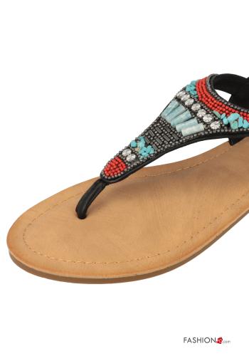 adjustable Sandals with pearls Ankle strap - ph 3