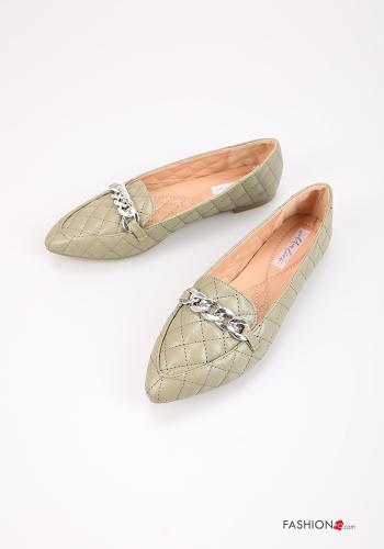 Ballerine ecopelle a punta con catena - ph 1