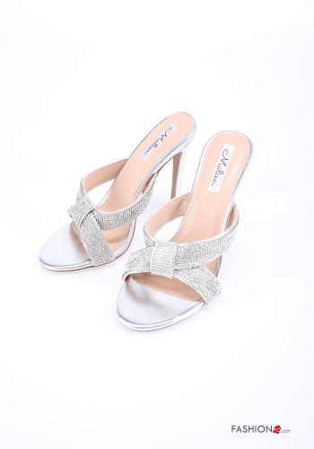 Sapatos de salto open toe com strass - ph 1