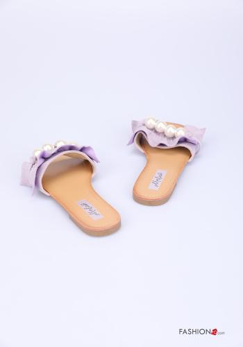 Sandalias imitación de cuero con perlas - ph 2