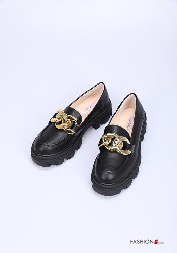 faux leather Loafers with chain - ph 1