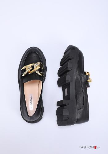 faux leather Loafers with chain - ph 2