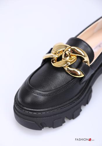 faux leather Loafers with chain - ph 3