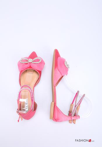 Sandali  regolabile con fiocco con strass con cinturino con zip - ph 2