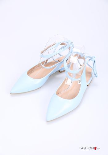 Talón abierto imitación de cuero zapatos de punta con correa - ph 1