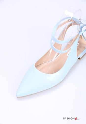 Talón abierto imitación de cuero zapatos de punta con correa - ph 3