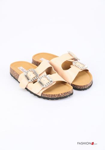 faux leather Sandals with rhinestones - ph 1
