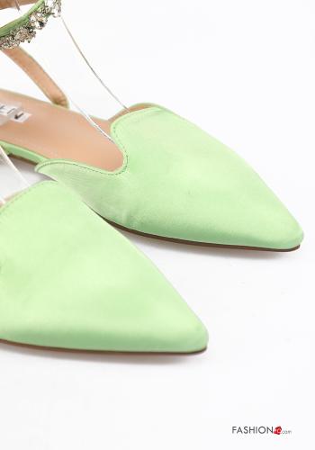 Slingback satin aux bouts pointus avec strass à sangle - ph 4