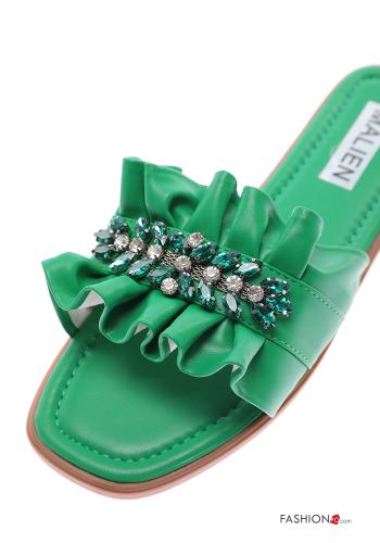 Kunstleder Sandalen mit Strasssteinen - ph 3