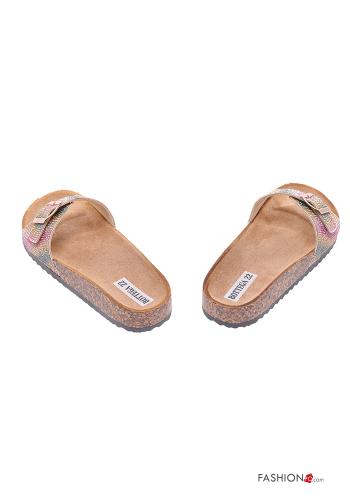 Sandalias planas con brillantes - ph 4