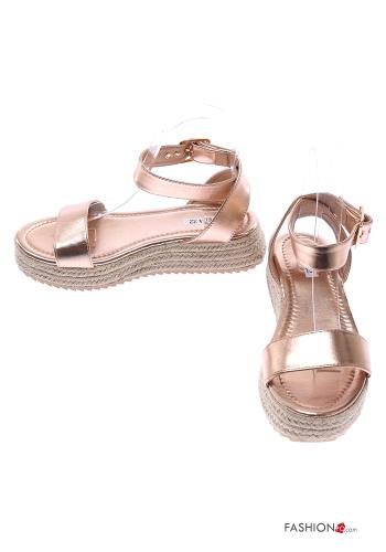 Sandali ecopelle metallizzato con cinturino - ph 2