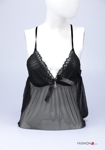 Babydoll  con fiocco pizzo scollo a V - ph 1