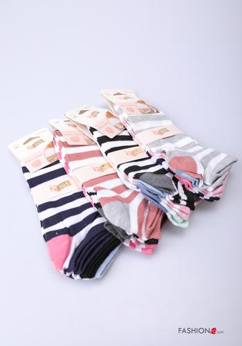 Chaussettes en Coton Imprimé à rayures - ph 1
