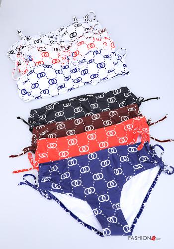Bikini  con fiocco regolabile Fantasia geometrica - ph 1