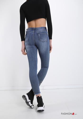 Jeans in Cotton  with pockets with studs - ph 2