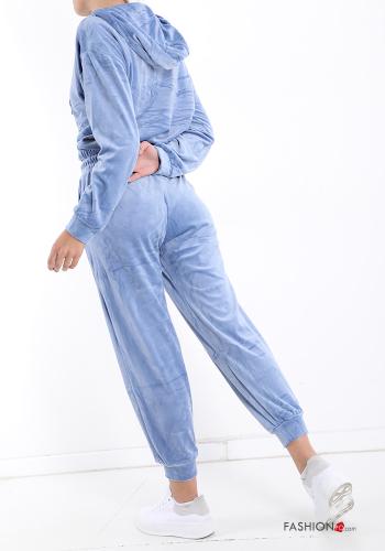 Traje de deporte de Terciopelo con lazo con capucha con bolsillos - ph 2