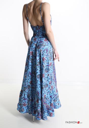 Floral Sleeveless Dress with flounces with v-neck - ph 2